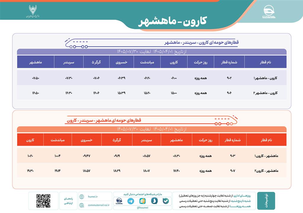 قطار حومه ای کارون ماهشهر