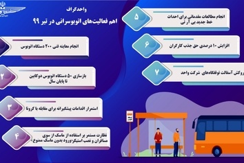 اینفوگرافیک | مهمترین اقدامات شرکت واحد اتوبوسرانی تهران در تیر ۹۹