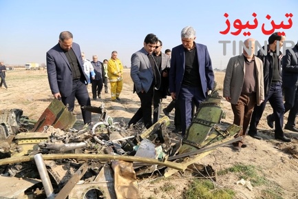 بازدید مدیر فرودگاه امام از محل سقوط هواپیمای مسافربری بویینگ ۷۳۷ متعلق به خطوط هوایی اوکراین