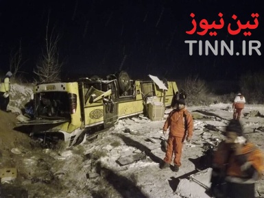 ۹ فوتی در حادثه واژگونی اتوبوس در آزاد راه زنجان _ تبریز