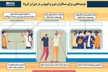 اینفوگرافی/ توصیههایی برای مسافران مترو و اتوبوس در دوران کرونا