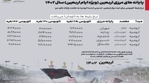 قیمت بلیت اتوبوس بین شهری ارومیه در ایام اربعین اعلام شد
