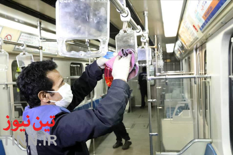 عملیات ضدعفونی کردن متروی تهران