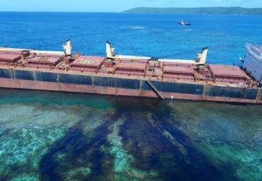 Grounded Bulk Carrier Leaking Heavy Fuel Oil Near UNESCO World Heritage Site