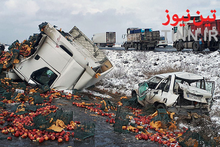 تصادف زنجیره‌ای ۳۰ خودرو در محور سبزوار - نیشابور