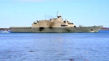USS Little Rock Departs Montreal After 3 Months Stuck in Ice