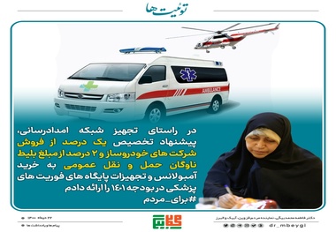 تجهیز شبکه امداد رسانی  و خرید آمبولانس rقزوین