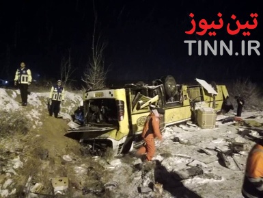 ۹ فوتی در حادثه واژگونی اتوبوس در آزاد راه زنجان _ تبریز