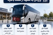 اطلاع‌نگاشت/ موقعیت استقرار و مکان توقف اتوبوس‌های برون‌شهری در شهر مشهد به تفکیک ورودی و استان‌ها؛ همزمان با آئین خاکسپاری رهبر شهید انقلاب