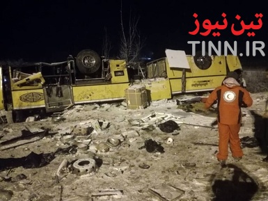 ۹ فوتی در حادثه واژگونی اتوبوس در آزاد راه زنجان _ تبریز