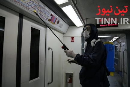 ضدعفونی و شست‌وشوی واگن‌های مترو در تهران