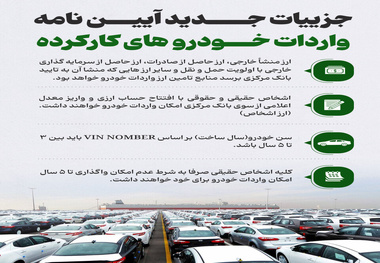 اینفوگرافیک | جزئیات جدید آیین نامه واردات خودروهای کارکرده