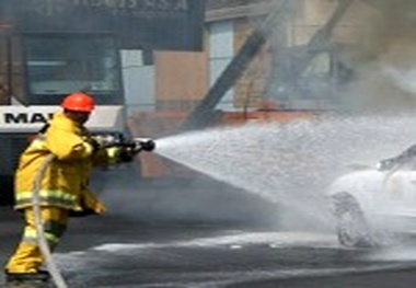 حریق اتوبوس در ترمینال جنوب