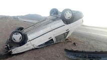 واژگونی پراید و پنج مصدوم
