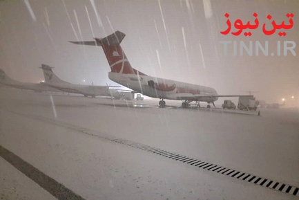 بارش برف و عملیات زمستانی در فرودگاه بین‌المللی مهرآباد تهران
